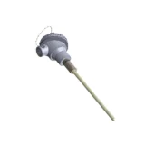 Industrial thermocouple assembly with ceramic protection tube and threaded process connection for high-temperature measurement