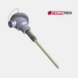 TC100 high-temperature industrial thermocouple with connection head and ceramic protection tube