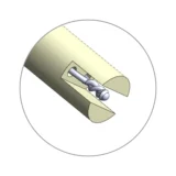 Cutaway view of TC111 twist-and-TIG-welded thermocouple measuring junction inside ceramic insulation
