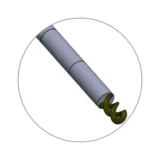 lose-up of TC111 twist-and-TIG-welded thermocouple junction extending from ceramic insulators