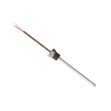 TC14 MGO thermocouple featuring an single side threaded fitting process side, stainless steel sheath, and lead wire direct immersion temperature measurement.