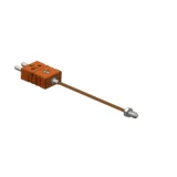 TC21 threaded surface thermocouple fitted with a miniature thermocouple connector for quick installation and easy replacement.
