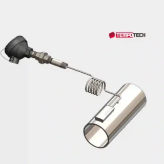 TC60-1 tube skin weld pad thermocouple with expansion coil and connection head