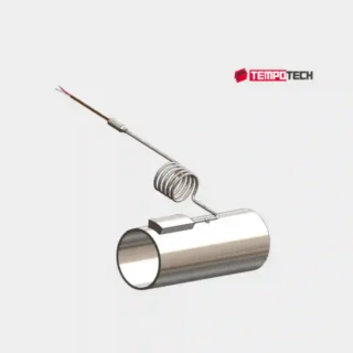 TC60-3 tube skin weld pad thermocouple with expansion coil and lead wire for pipe surface temperature monitoring