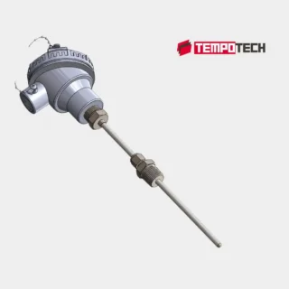 TC71 industrial thermocouple with connection head and adjustable compression fitting for process temperature measurement