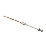TC22 straight nozzle melt thermocouple with threaded process connection and MgO mineral insulated lead wire for plastic processing.