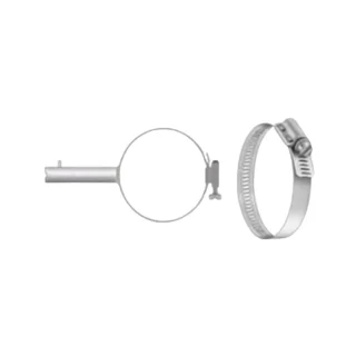 Pipe clamp with bayonet adapter for mounting a bearing thermocouple on pipes and cylindrical equipment.
