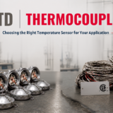 RTD vs Thermocouple comparison featuring industrial RTD sensors and thermocouple assemblies, highlighting the differences between accuracy, temperature range, response time, and typical industrial applications.